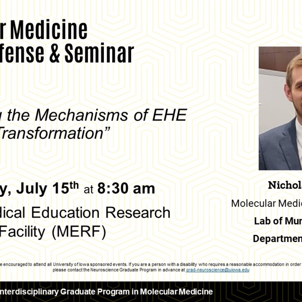 Molecular Medicine Interdisciplinary Program Thesis Defense Seminar: Nicholas Scalora promotional image